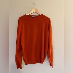 Men's 100% cashmere classique Sweater size XL deep orange/red NWOT